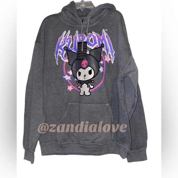 Sanrio Sweaters - Sale!! Sanrio Kuromi Japan Japanese vtg wash Hoodie sz L